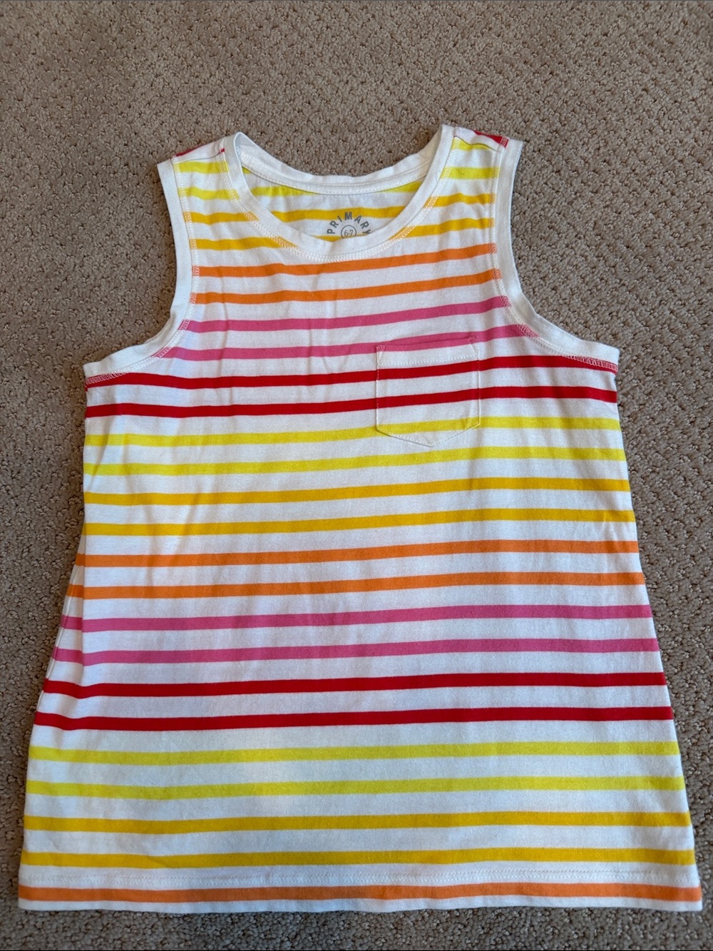 Kids Primary Striped Tank Top in Multi-Color size